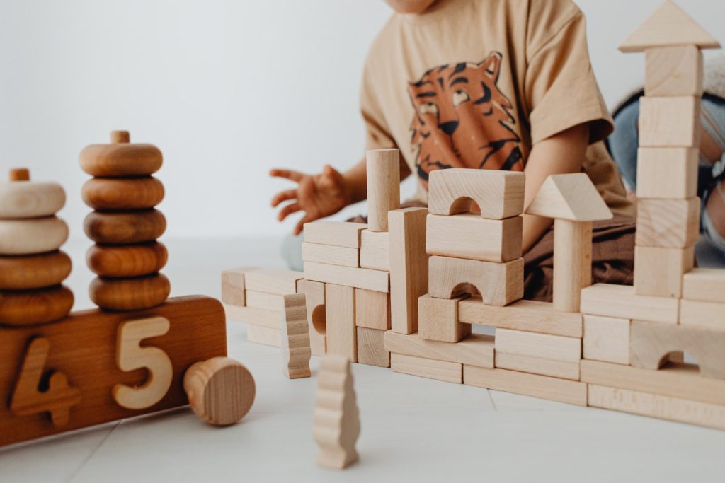 Close-Up Photo of Wooden Building Blocks